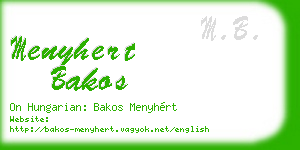 menyhert bakos business card