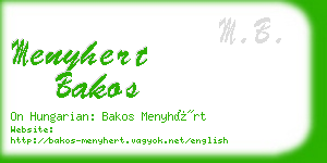 menyhert bakos business card